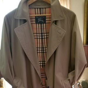 Vintage Burberry Womens Long Trench Coat with Signature Tartan Lining